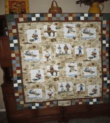norman rockwell fishing quilt
