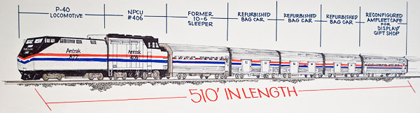 AMTRAK EXHIBIT TRAIN SKETCH